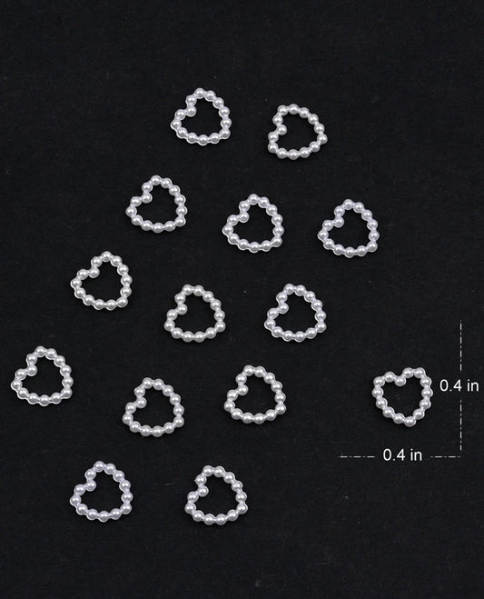 Heart Pearl Nail Charms