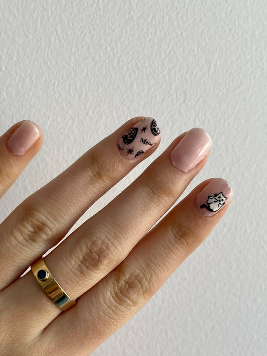 Black Cat Magic Nail Art Stamping Plate