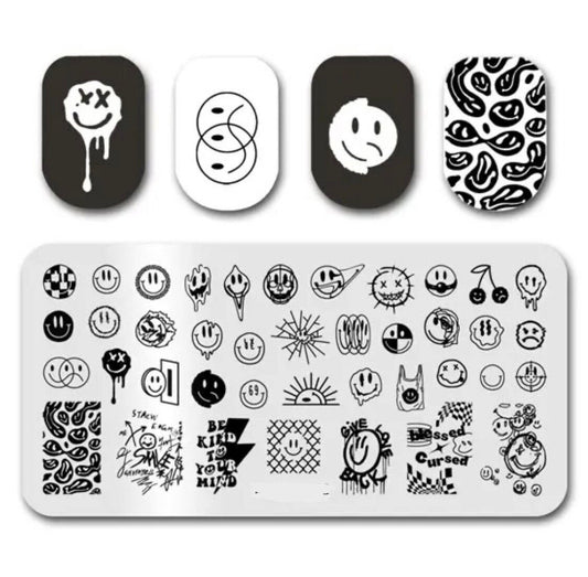 Smiley for nails Stamp plate For DIY Manicure Art Nail Stamping Tool Stamping Plate