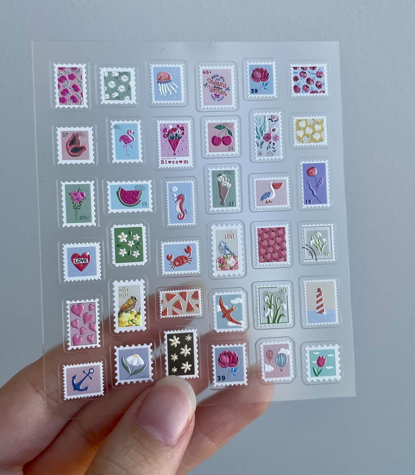 Supe cute stamp themed nail stickers / Nail art / 5D nail stickers / DIY Manicure Art Nails