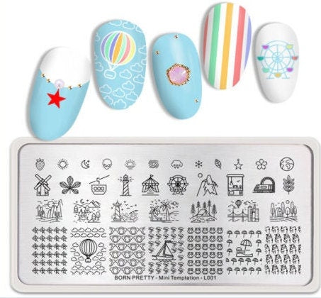 Holiday mode Stamping Plate Nail Stamp For DIY Manicure Art Nail Stamping Tool Stamping Plate, stamping plate for nails