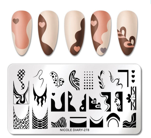 Chocolate heart Stamping Plate Nail Stamp For DIY Manicure Art Nail Stamping Tool Stamping Plate, stamping plate for nails