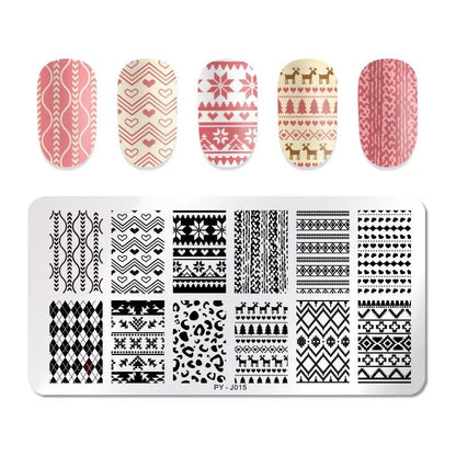 Winter Xmas Patterns Nail Art Stamping Plate Nail Stamp For DIY Manicure Art Nail Stamping Tool Stamping Plate