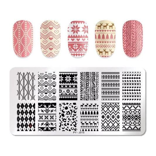 Winter Xmas Patterns Nail Art Stamping Plate Nail Stamp For DIY Manicure Art Nail Stamping Tool Stamping Plate