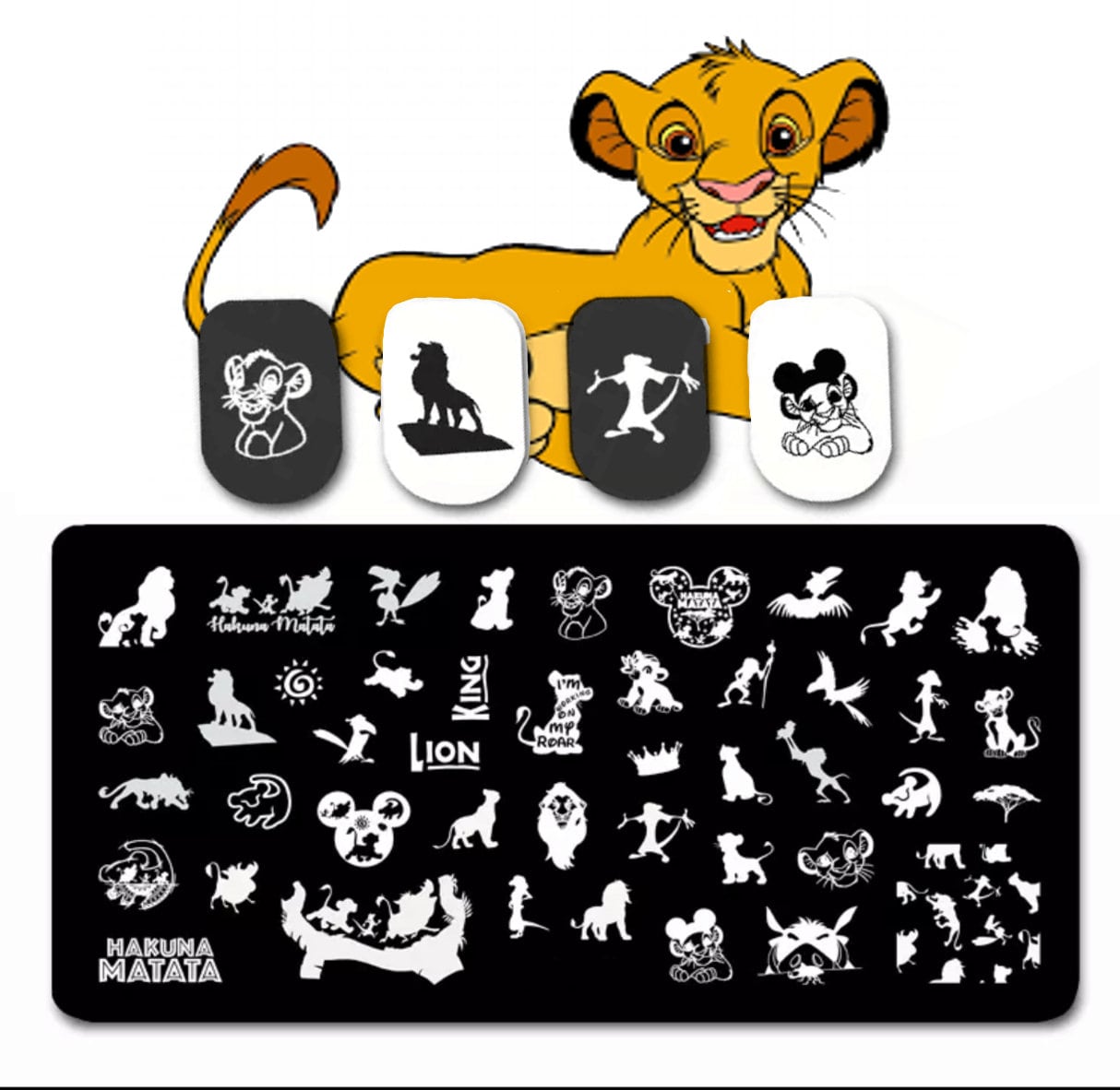 Jungle King Nail Stamp Plate For DIY Manicure Nail Art Stamping Tool Stamping Plate / Lion King