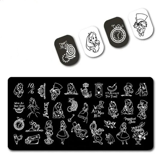 We are all mad here" for nails Stamp plate For DIY Manicure Art Nail Stamping Tool Stamping plate