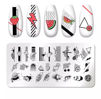 Summer Fruit Nail Art Stamping Plate Nail Stamp For DIY Manicure Art Nail Stamping Tool Stamping Plate