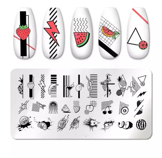 Summer Fruit Nail Art Stamping Plate Nail Stamp For DIY Manicure Art Nail Stamping Tool Stamping Plate