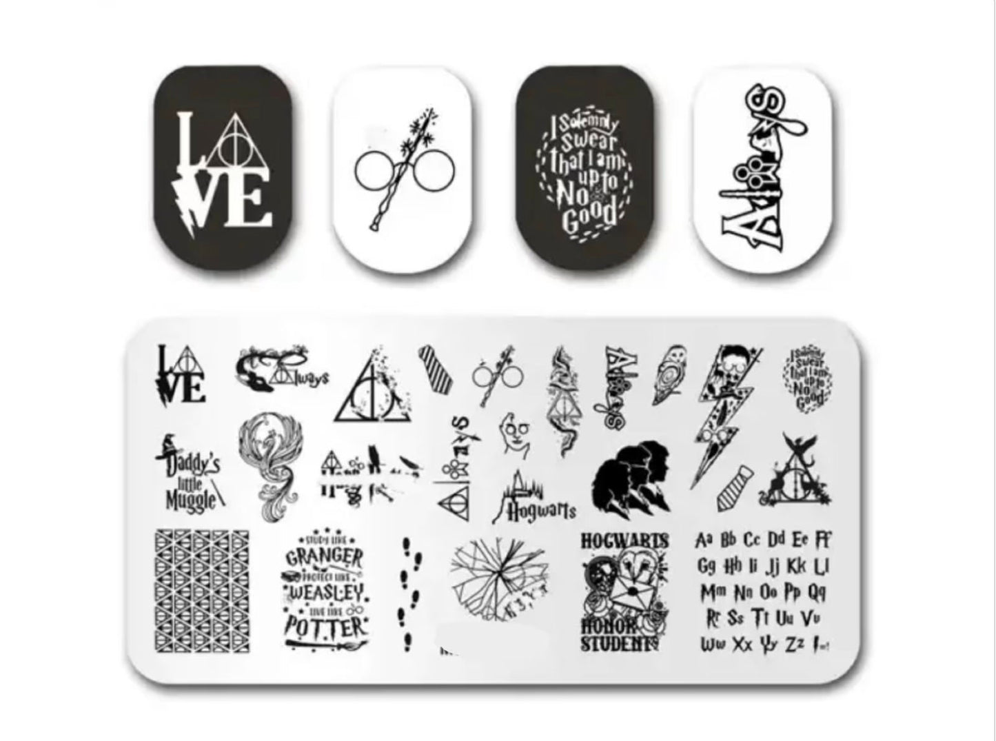 Magical wizard Trio Set Stamp Plate For DIY Manicure Nail Art Stamping Tool / Creative Stamping Plate / Magical Nail Designs