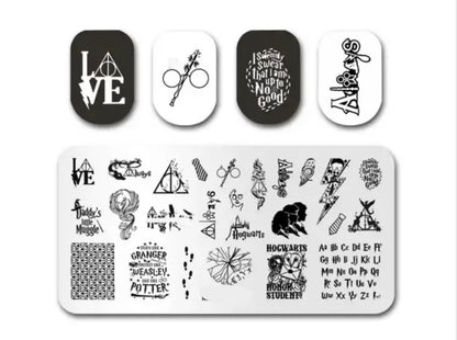Magical wizard Trio Set Stamp Plate For DIY Manicure Nail Art Stamping Tool / Creative Stamping Plate / Magical Nail Designs