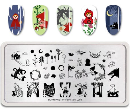 Big Bad Wolf Fairy Tale Nail Stamp For DIY Manicure Art Nail Stamping Tool Stamping Plate, stamping plate for nails
