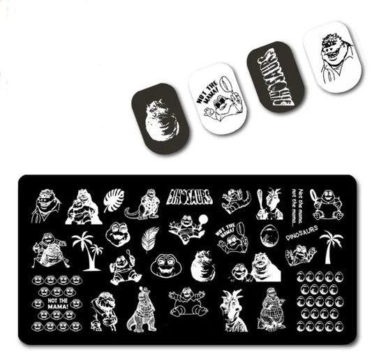 Dinosours movie plate for nails Stamp plate For DIY Manicure Art Nail Stamping Tool Stamping Plate
