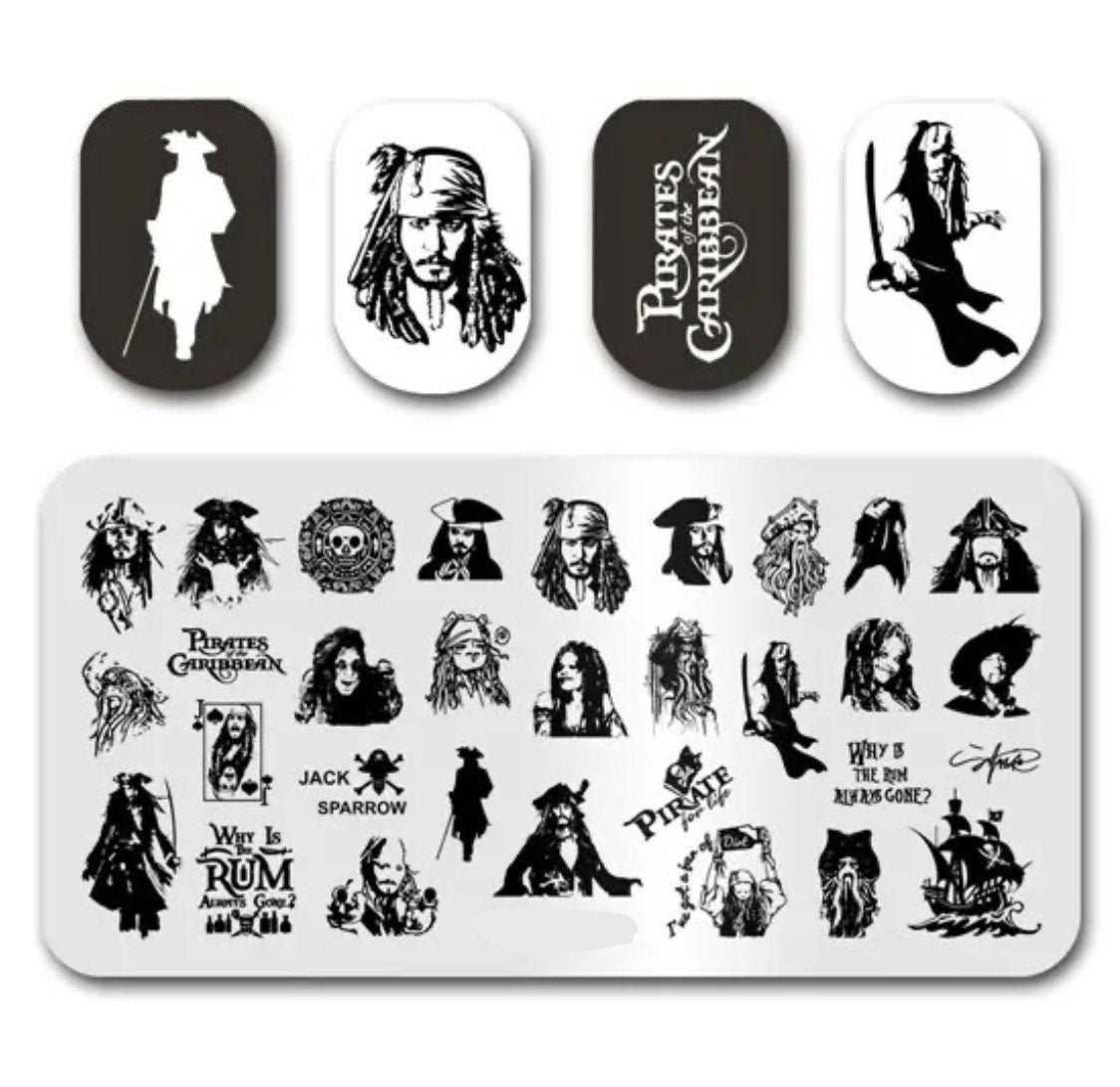 Pirate movie inspired For DIY Manicure Art Nail Stamping Tool Stamping Plate
