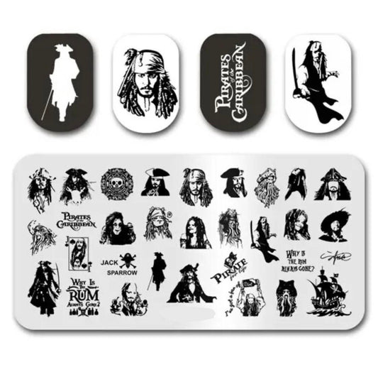 Pirate movie inspired For DIY Manicure Art Nail Stamping Tool Stamping Plate