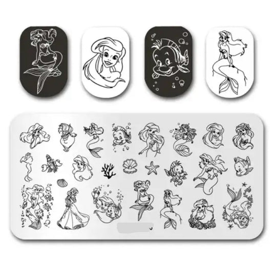 Mermaid Nail Stamp Plate For DIY Manicure Nail Art Stamping Tool Stamping Plate