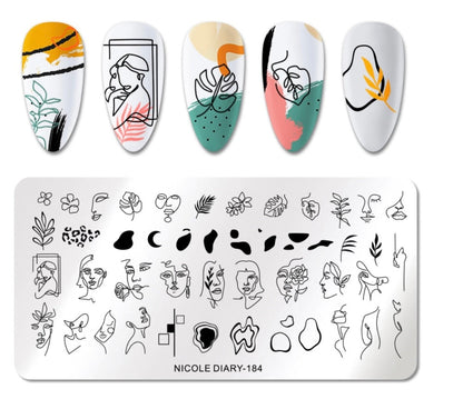Girls line art Stamping Plate Nail Stamp For DIY Manicure Art Nail Stamping Tool Stamping Plate, stamping plate for nails
