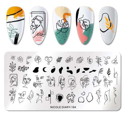 Girls line art Stamping Plate Nail Stamp For DIY Manicure Art Nail Stamping Tool Stamping Plate, stamping plate for nails
