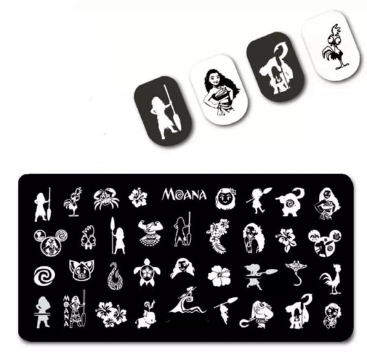Moana Stamp For DIY Manicure Art Nail Stamping Tool Stamping Plate