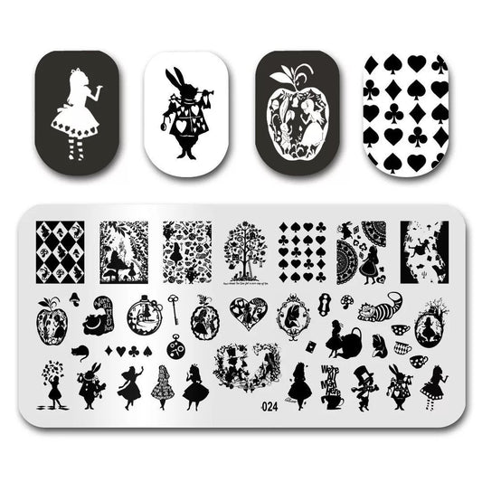 Queen of hearts Plate Nail Stamp For DIY Manicure Art Nail Stamping Tool Stamping Plate // Alice in wonderland