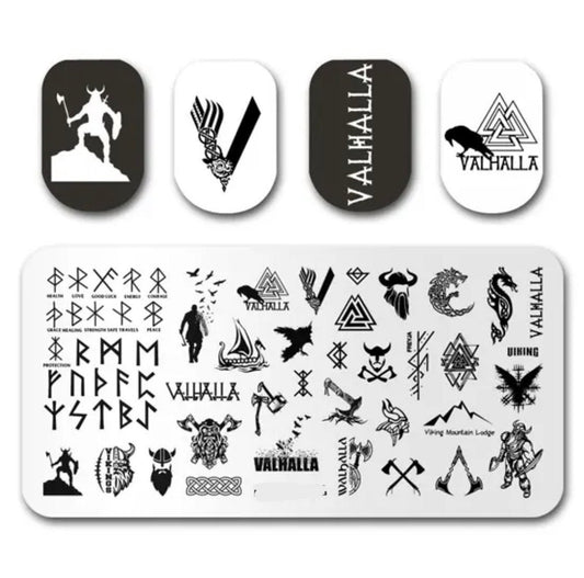 Vikings for nails Stamp plate For DIY Manicure Art Nail Stamping Tool Stamping Plate