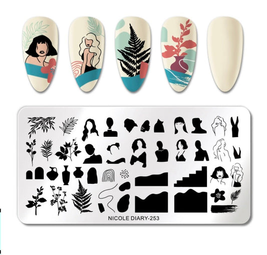 Fashion Icon Stamping Plate Nail Stamp For DIY Manicure Art Nail Stamping Tool Stamping Plate, stamping plate for nails