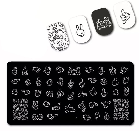 Sign language Nail Stamp Plate For DIY Manicure Nail Art Stamping Tool Stamping Plate