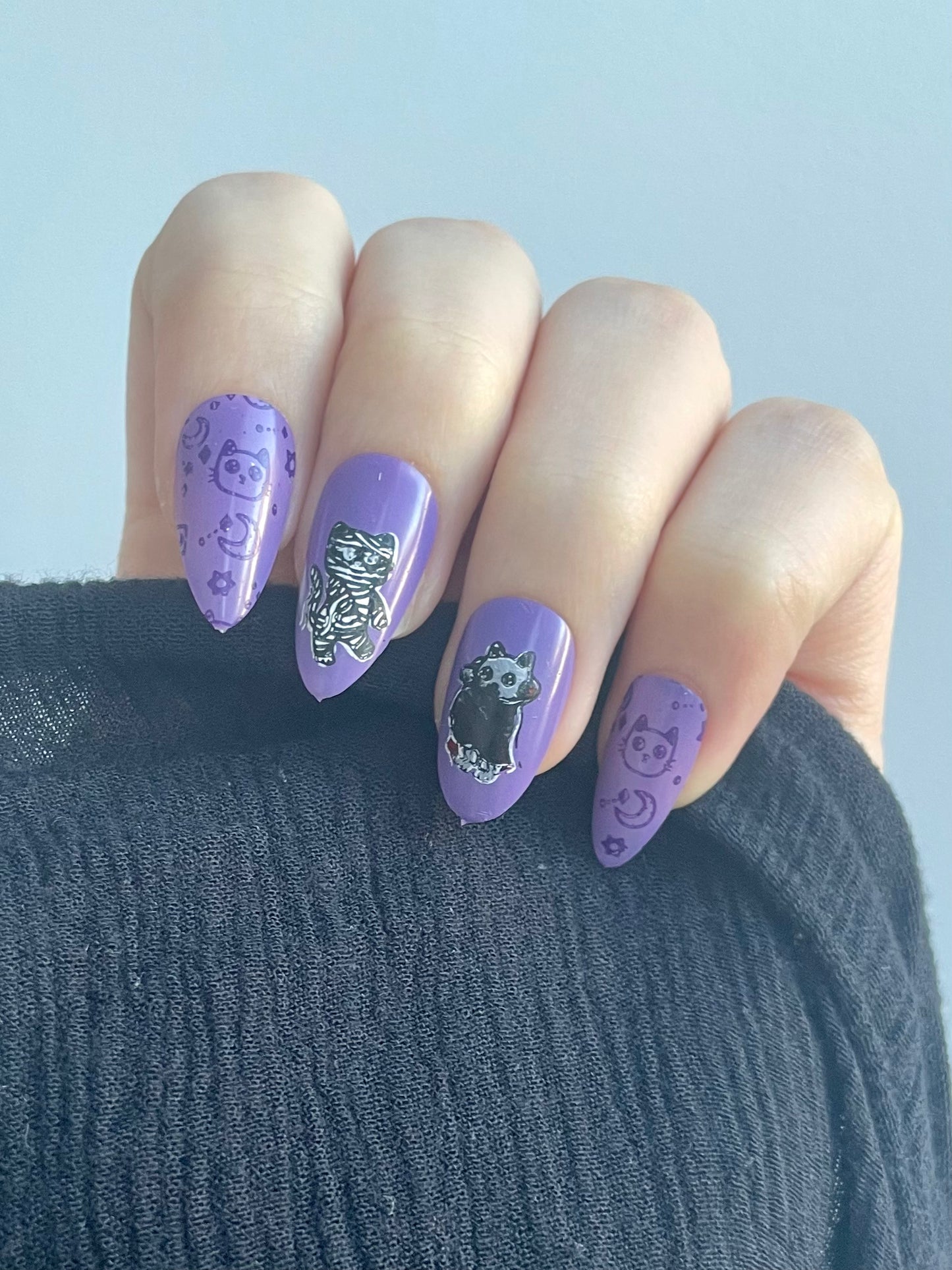 Black Cat Magic Nail Art Stamping Plate