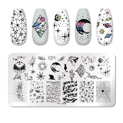 Outer Space Nail Art Stamping Plate Nail Stamp For DIY Manicure Art Nail Stamping Tool Stamping Plate