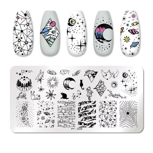 Outer Space Nail Art Stamping Plate Nail Stamp For DIY Manicure Art Nail Stamping Tool Stamping Plate