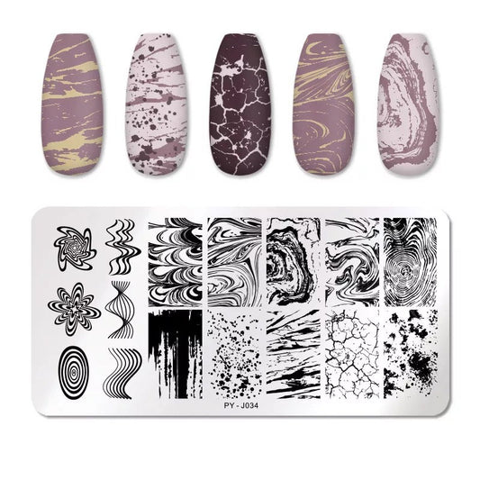 Rocks Art Stamping Plate Nail Stamp For DIY Manicure Art Nail Stamping Tool Stamping Plate