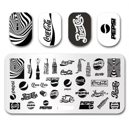 Soda pattern Nail Stamp Plate For DIY Manicure Nail Art Stamping Tool Stamping Plate
