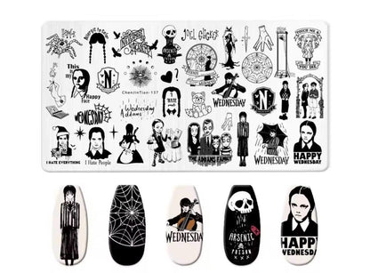wednesday Nail Stamp Plate For DIY Manicure Nail Art Stamping Tool Stamping Plate