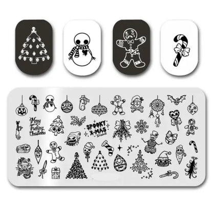 Spooky xmas for nails Stamp plate For DIY Manicure Art Nail Stamping Tool Stamping Plate