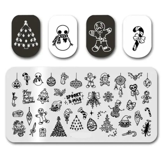 Spooky xmas for nails Stamp plate For DIY Manicure Art Nail Stamping Tool Stamping Plate