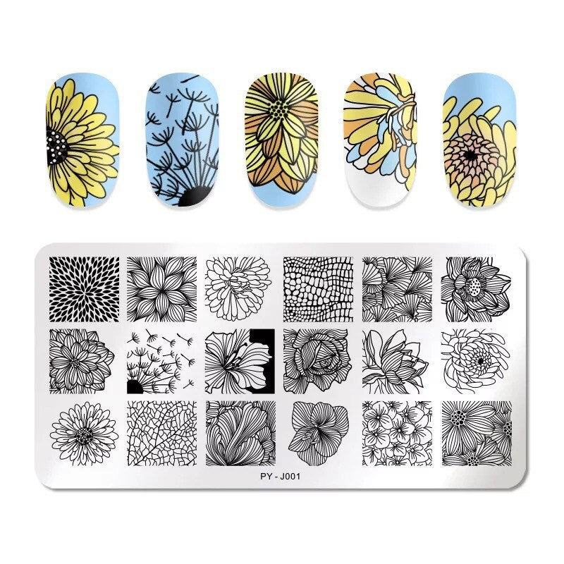 Sunflower Art Stamping Plate Nail Stamp For DIY Manicure Art Nail Stamping Tool Stamping Plate