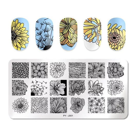 Sunflower Art Stamping Plate Nail Stamp For DIY Manicure Art Nail Stamping Tool Stamping Plate