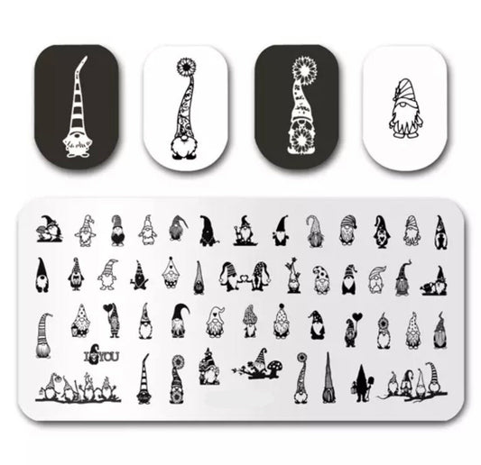 Gnomes two made for nails Stamp plate For DIY Manicure Art Nail Stamping Tool Stamping Plate