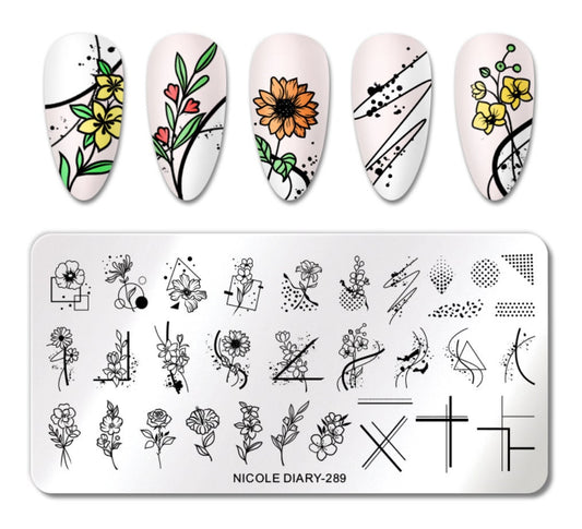 Sunflower Stamping Plate Nail Stamp For DIY Manicure Art Nail Stamping Tool Stamping Plate, stamping plate for nails