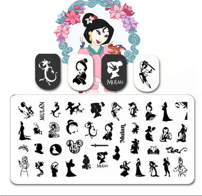 Princess Warrior Nail Stamp Plate For DIY Manicure Nail Art Stamping Tool Stamping Plate / Mulan