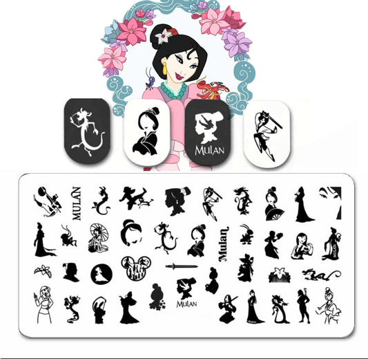 Princess Warrior Nail Stamp Plate For DIY Manicure Nail Art Stamping Tool Stamping Plate / Mulan